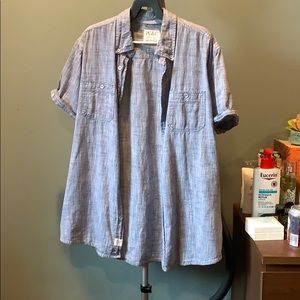 PD&C gray button up Tshirt